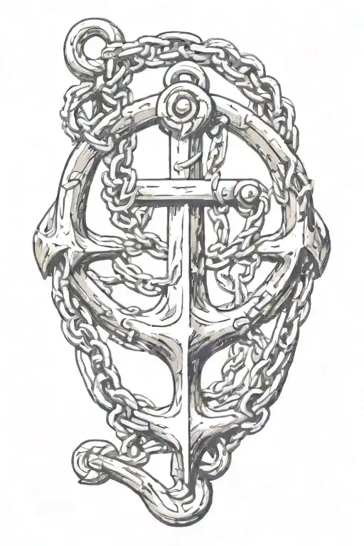 Anchor & chain tattoo design idea