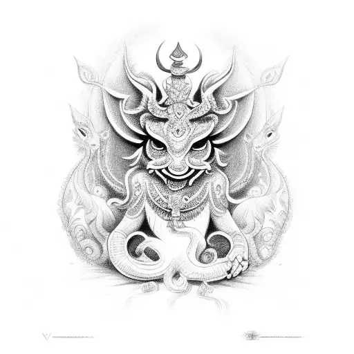 kalbhairav tattoo design idea