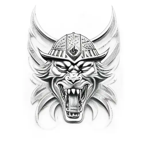 Warrior kneeling in honor with a fallen comrade tattoo design idea