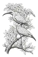 scarlet ibis bird tattoo design idea