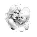 mother and son tattoo design idea