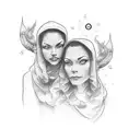 mother and son tattoo design idea