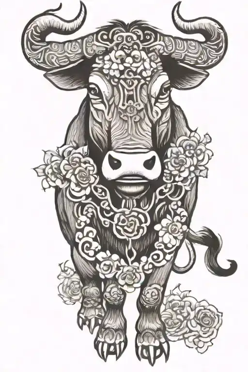 Chinese Zodiac of The Ox tattoo design idea