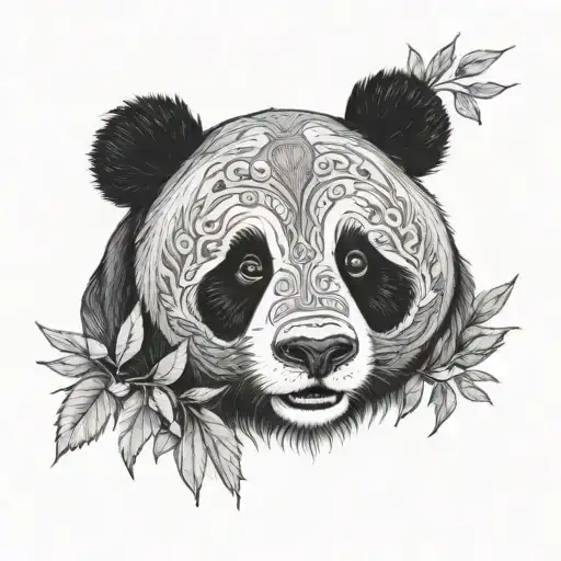 Panda bear tattoo design idea