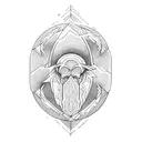 Greek and space patchwork sleeve tattoo design idea