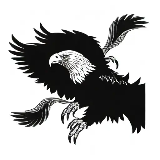 eagle with 2 doves tattoo design idea