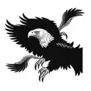 eagle with 2 doves tattoo design idea