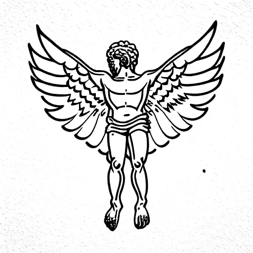Stoic symbolism with Icarus tattoo design idea