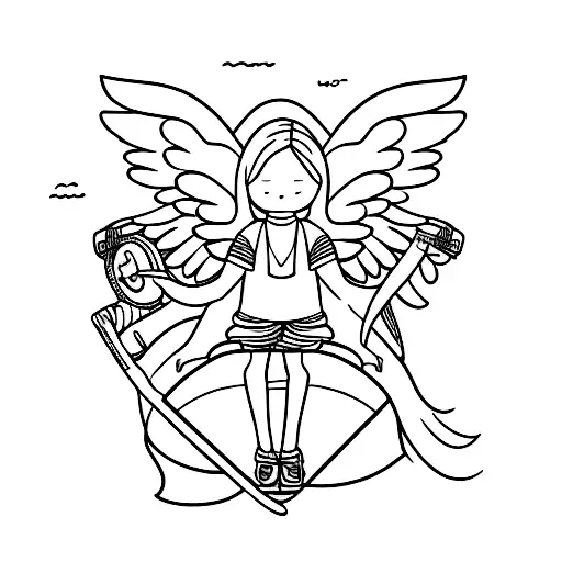 an angel riding a motorcycle tattoo design idea