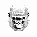 gorilla head partly skull face tattoo design idea