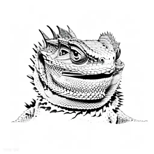 A bearded dragon named sherbert, on a piece of toast with sherbert ice cream  tattoo design idea