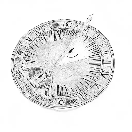 a sundial tattoo design idea