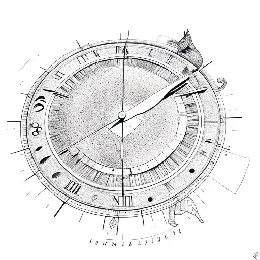 a sundial tattoo design idea
