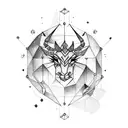 A Leo and Capricorn constellation merged into a mythical creature tattoo design idea