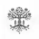 Tree of Life and a skull tattoo design idea