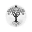 Tree of Life and a skull tattoo design idea