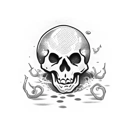 skeleton pirate dancing in a puddle tattoo design idea