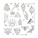 small tattoo humor elements scattered throughout tattoo design idea