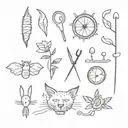 small tattoo humor elements scattered throughout tattoo design idea