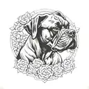 resting boxer statue  tattoo design idea