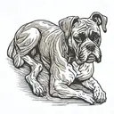 resting boxer statue  tattoo design idea