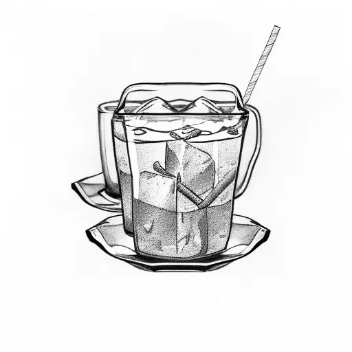 Iced coffe, nicotine, glasses for a trio tattoo design idea