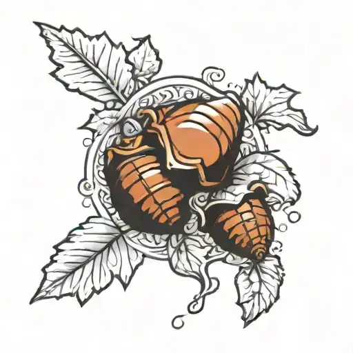 oak acorn tattoo design idea