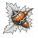 oak acorn tattoo design idea