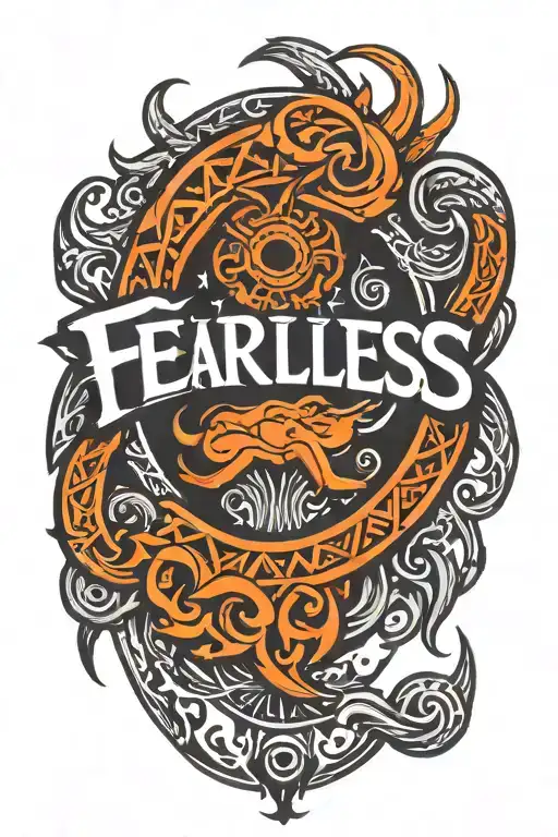 fearless human wrist tribal band logo merged tattoo design idea