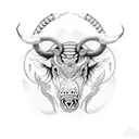 taurus and twin tattoo design idea