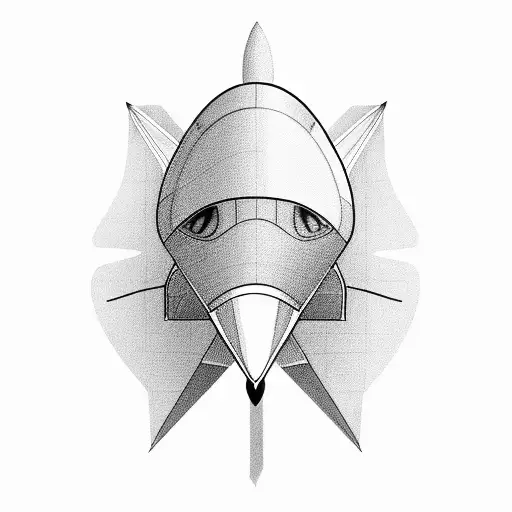 Paper plane but the shadow is an f16 tattoo design idea
