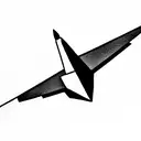 Paper plane but the shadow of the paper plane is instead an f16 tattoo design idea