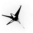 Paper plane but the shadow of the paper plane is instead an f16 tattoo design idea