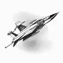 Paper plane but the shadow is an f16 tattoo design idea