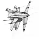 Paper plane but the shadow is an f16 tattoo design idea