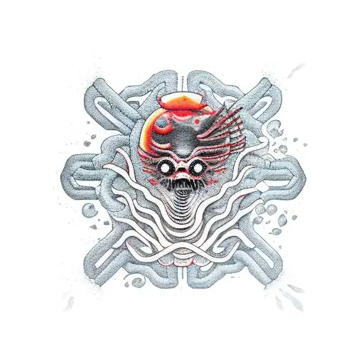 facehugger floating in ooze tattoo design idea