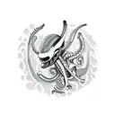 baby xenomorph floating in ooze outli e tattoo design idea