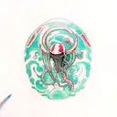 baby xenomorph floating in ooze outli e tattoo design idea