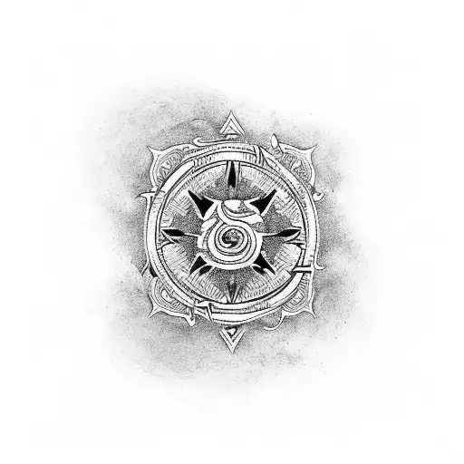 "acta non verba" underneath yin Yang symbol tattoo design idea