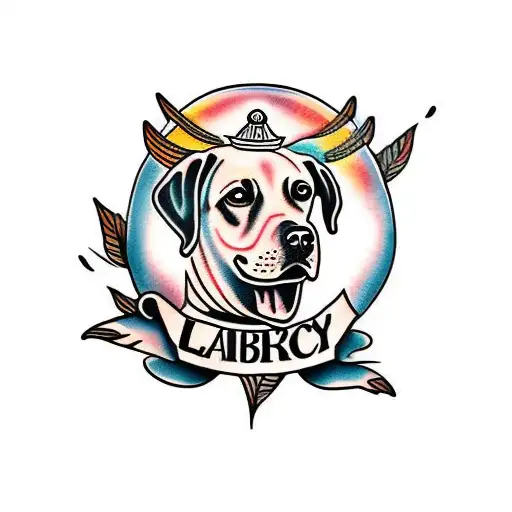 black labrador tattoo design idea