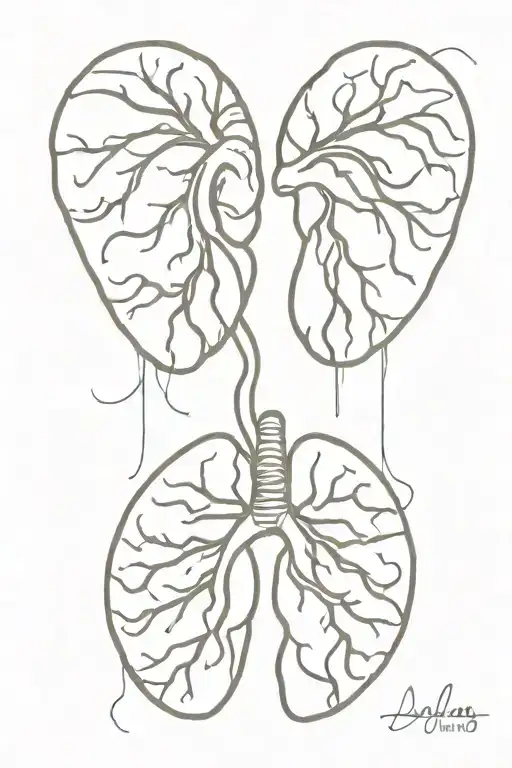 A lung a heart and a brain, they’re linked together. The air that goes from the lung, move to the heart and make it feel tattoo design idea