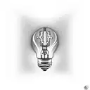 lightbulb and needle tattoo design idea