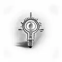 lightbulb and needle tattoo design idea