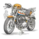 skull on sports bike very fast tattoo design idea