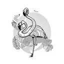 small flamingo tattoo design idea