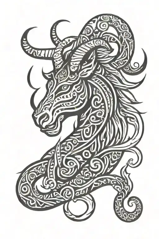 Capricorn symbol tattoo design idea