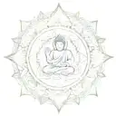 buddha sacred geometry mandala design incorporating elements tattoo design idea