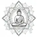 buddha sacred geometry mandala design incorporating elements tattoo design idea