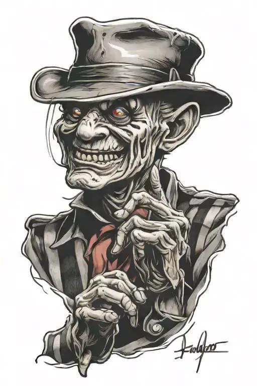 Freddy Krueger mickey mouse tattoo design idea