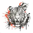 tiger head tattoo design idea